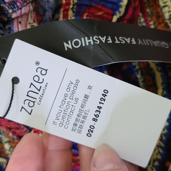 Pants Size XL Red Multicolored Lightweight Cotton Elastic Waist Brand New Boho - Picture 5 of 6